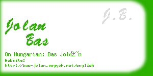 jolan bas business card